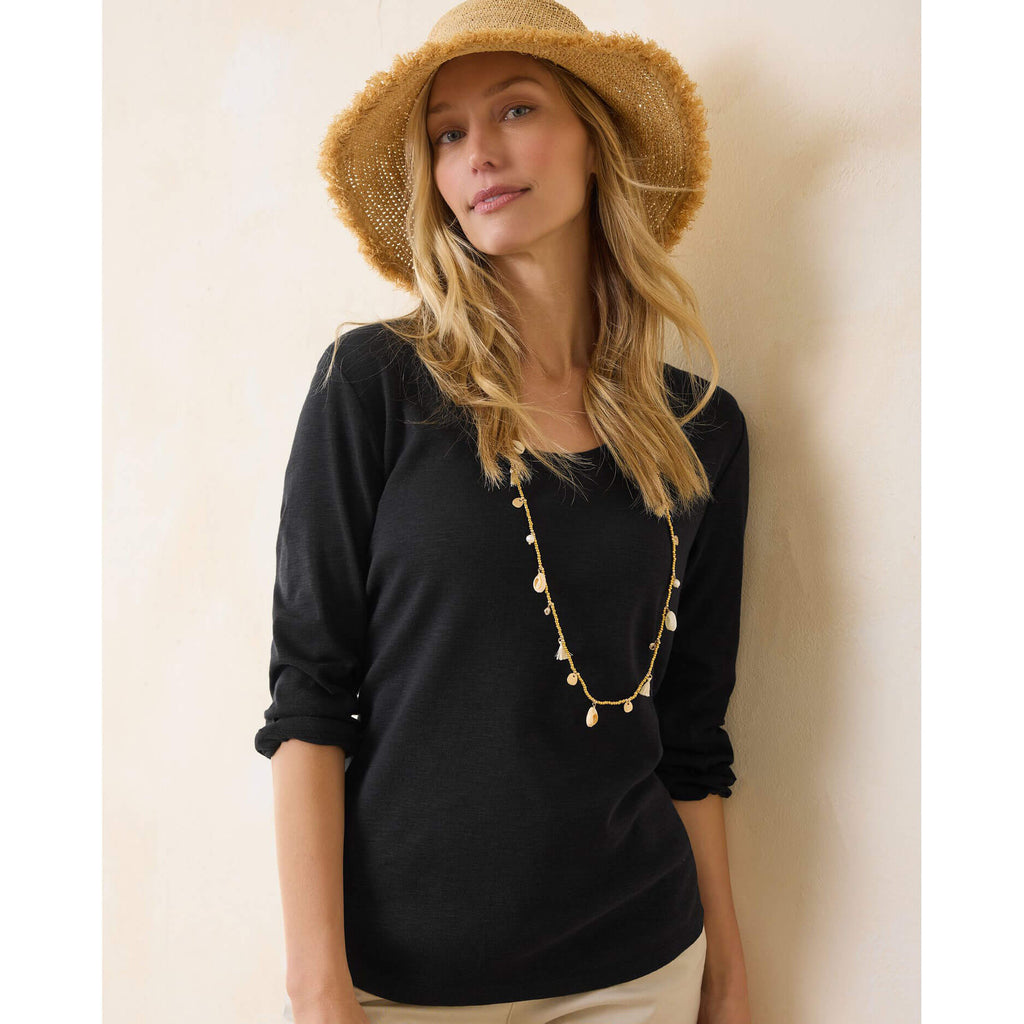(取寄) トミーバハマ レディース アシュビー アイルズ リブ 3/4 スリーブ スクープ  Bahama women Ashby Isles Rib 3/4 Sleeve Scoop Summer Grey/Heather Women's Tommy Bahama Ashby Isles Rib 3/4 Sleeve Scoop