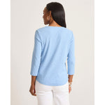 Tommy Bahama Women's Ashby Isles Rib 3/4 Sleeve Scoop T-Shirt - Light Sky Heathered*