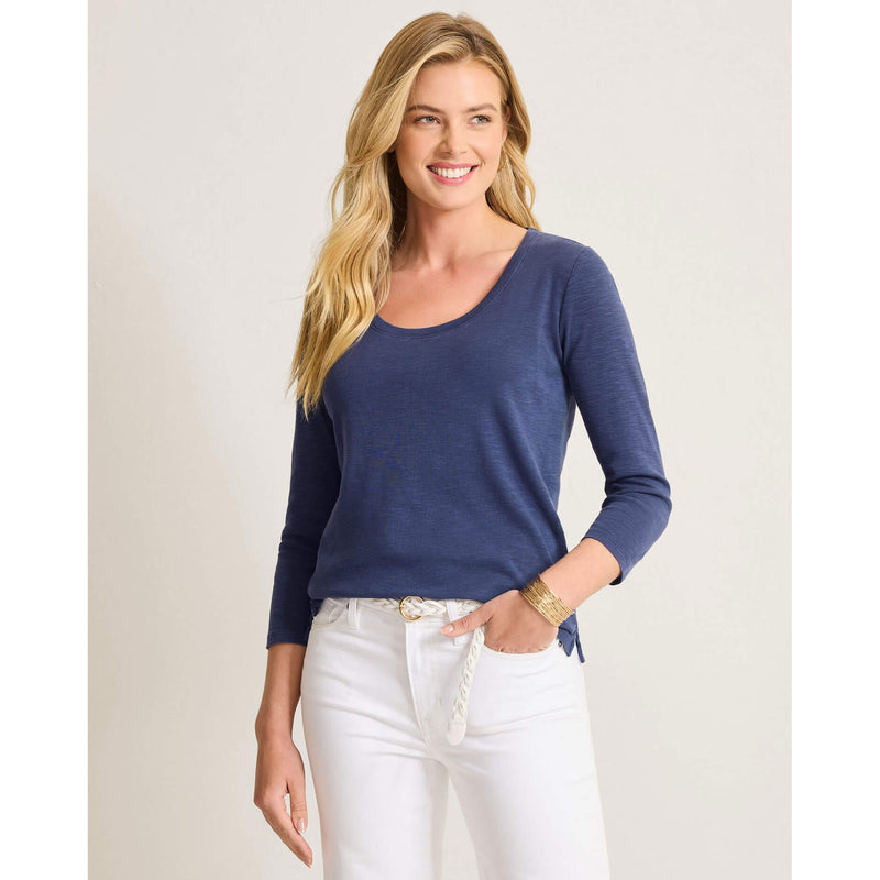 Tommy Bahama Women's Ashby Isles Rib 3/4 Sleeve Scoop T-Shirt in