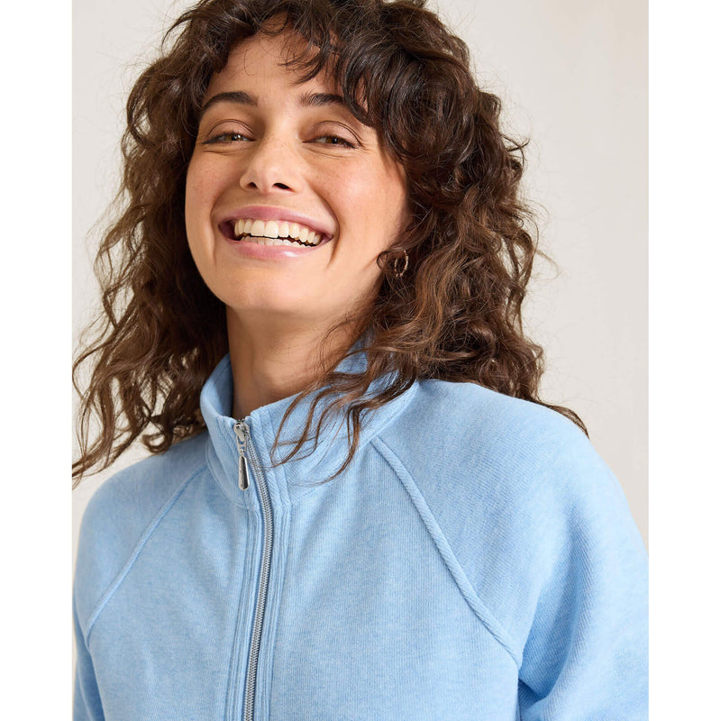 Tommy Bahama Women's New Aruba Full Zip Sweatshirt - Chambray Blue Heather