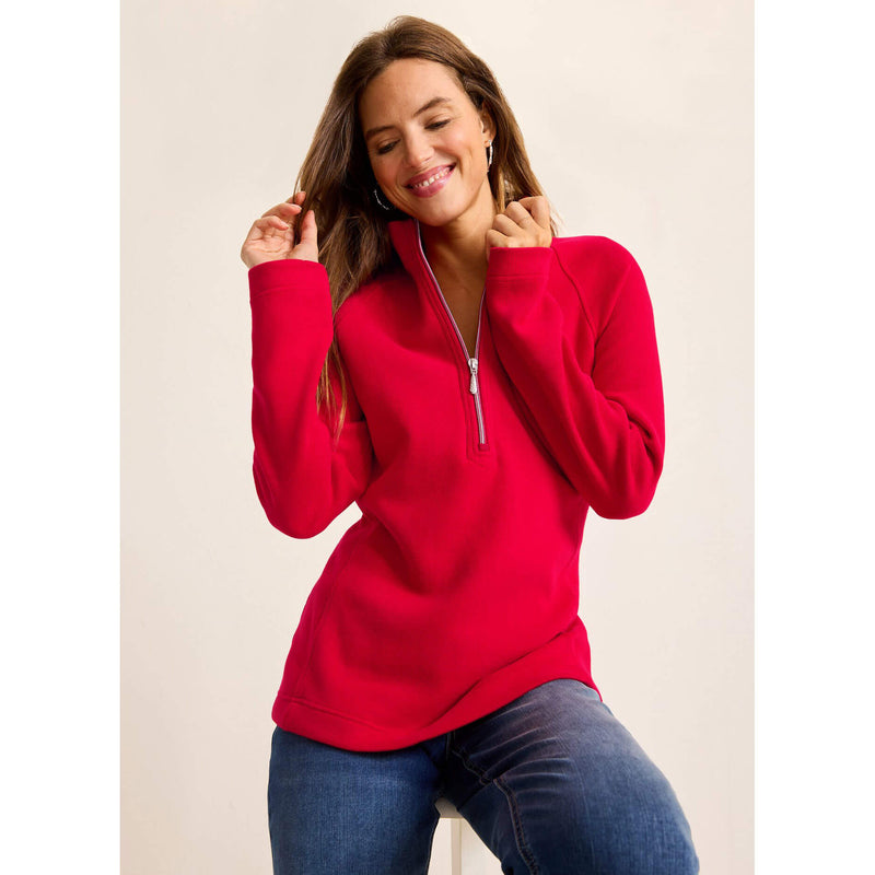 Tommy Bahama Women's New Aruba Half Zip Pullover Sweatshirt - Tango Red