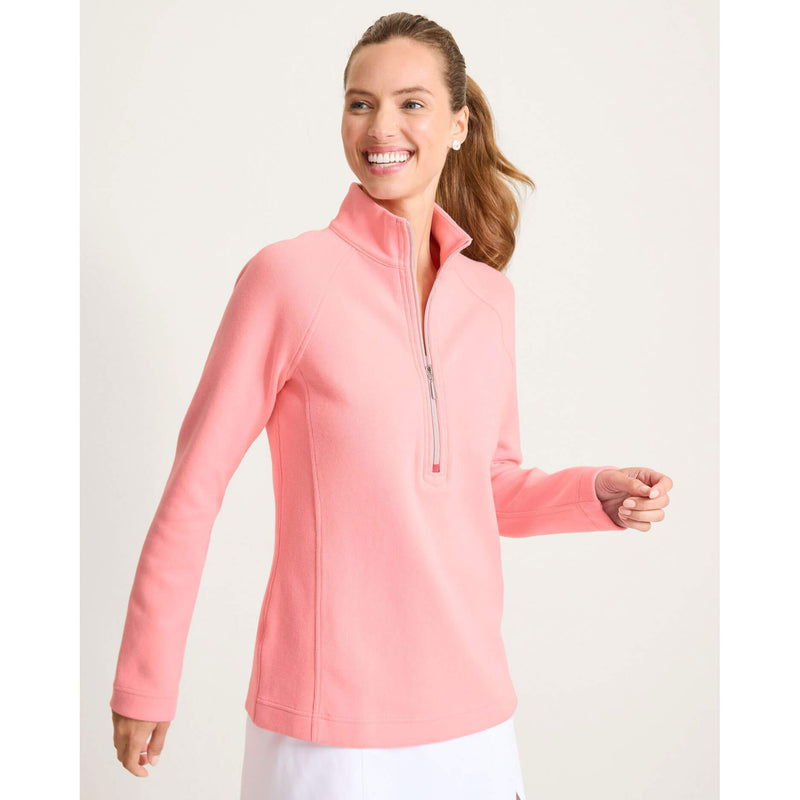 Tommy Bahama Women's New Aruba Half Zip Pullover Sweatshirt - Quartz Pink