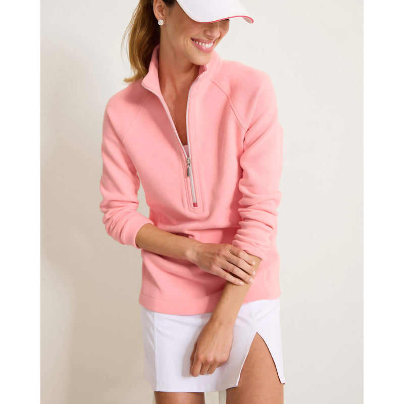 Tommy Bahama Women's New Aruba Half Zip Pullover Sweatshirt - Quartz Pink