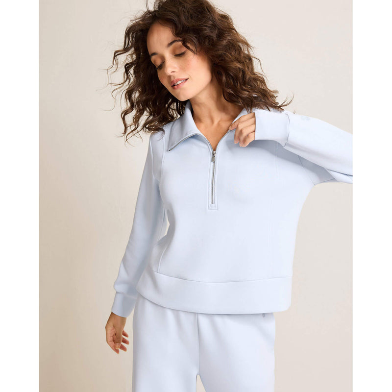 Tommy Bahama Women's Palm Voyage Half Zip Pullover Sweater - Opal Surf