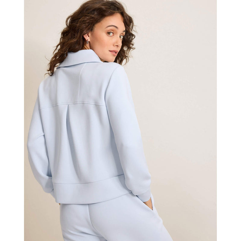 Tommy Bahama Women's Palm Voyage Half Zip Pullover Sweater - Opal Surf