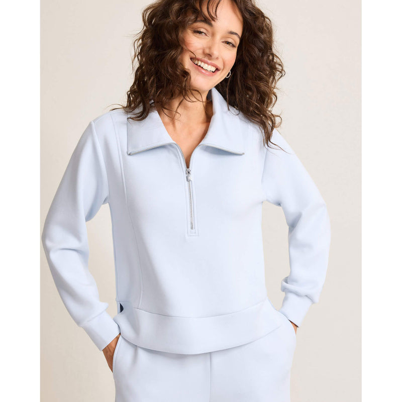 Tommy Bahama Women's Palm Voyage Half Zip Pullover Sweater - Opal Surf