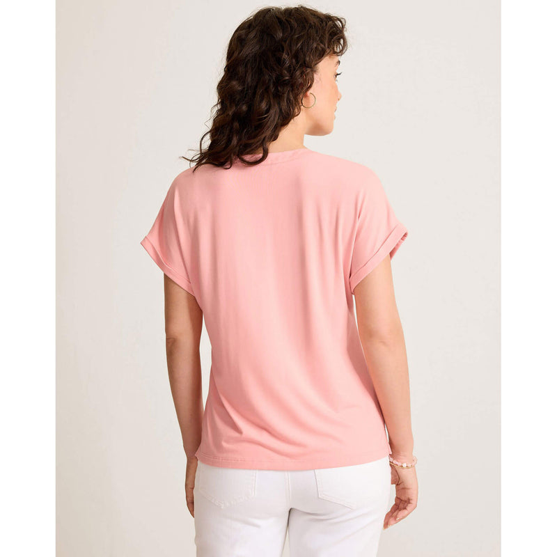 Tommy Bahama Women's Kauai Split Neck Top - Quartz Pink