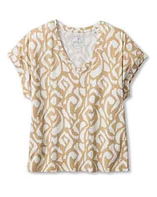 トミー バハマ  Bahama Kauai Inlet Ikat Tee レディース シャツ トップス Golden Honey Tommy Bahama Women's Kauai Inlet Ikat Top in Golden Honey