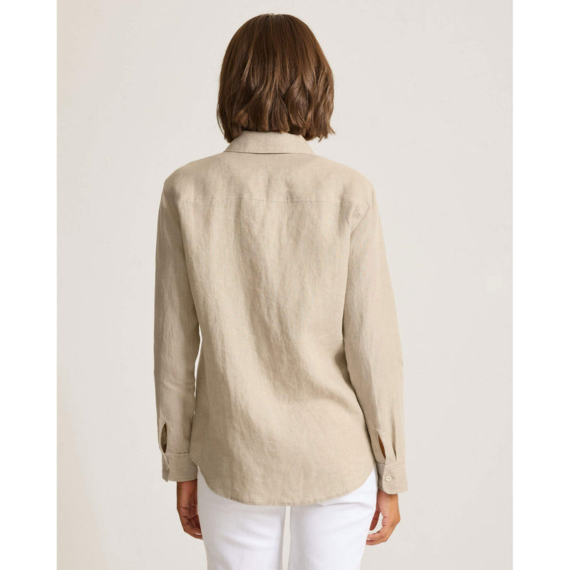 Tommy Bahama Women's Coastalina Relaxed Long Sleeve Linen Top - Natural