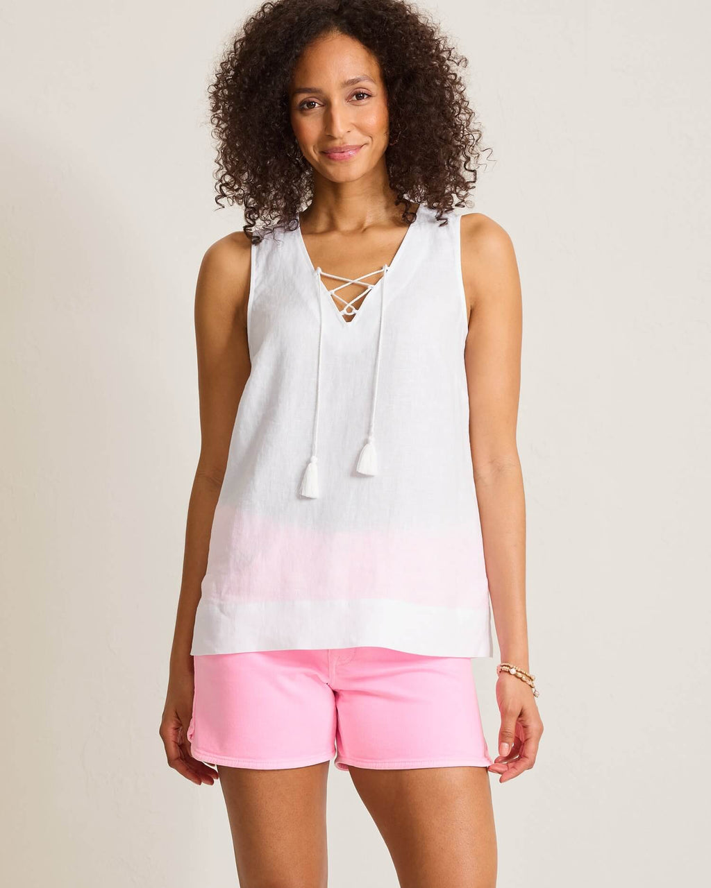 (取寄) トミーバハマ レディース コースタリーナ V-ネック タイ タンク  Bahama women Coastalina V-neck Tie Tank White Tommy Bahama Women's Coastalina V-Neck Tie Linen Tank Top in