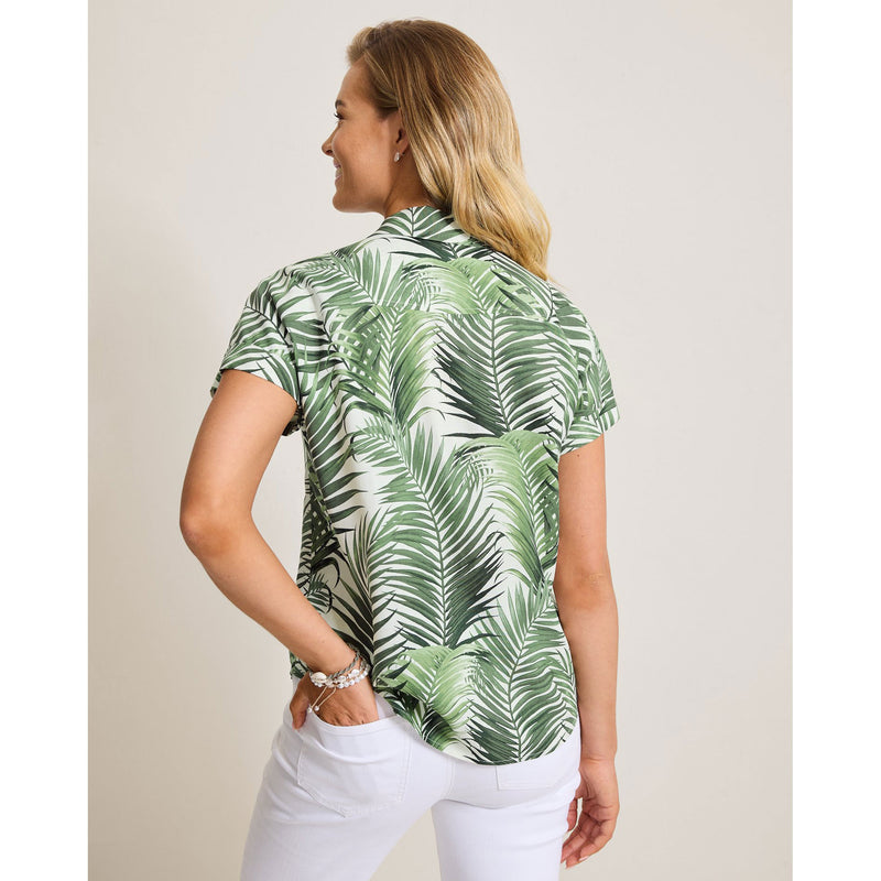 Tommy Bahama Women's Leaf Of Luxury Silk Camp Shirt - Coconut