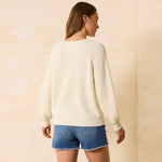 Tommy Bahama Women's Breezy Palm Crew Pullover Sweater - Coconut