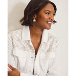 Tommy Bahama Women's Two Palms Flora Fresco Linen Jacket - White