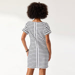 Tommy Bahama Women's Jovanna Stripe Short Sleeve Dress - White/Black Stripe