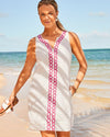 Tommy Bahama Women's Geo Embroidered Short Linen Dress - White