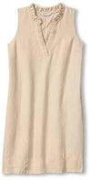 Tommy Bahama Women's Two Palms Double Ruffle Linen Dress - Natural