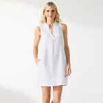 Tommy Bahama Women's Two Palms Double Ruffle Linen Dress - White