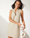 Tommy Bahama Women's Two Palms Double Ruffle Linen Dress - Natural