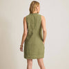 Tommy Bahama Women's Two Palms Double Ruffle Linen Dress - Dark Fern