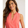 Tommy Bahama Women's Two Palms Double Ruffle Linen Dress - Melon Berry
