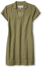 Tommy Bahama Women's Two Palms Ss Collared Linen Dress - Dark Fern