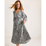 Tommy Bahama Women's Playa Python Long Sleeve Maxi Dress - Shadow