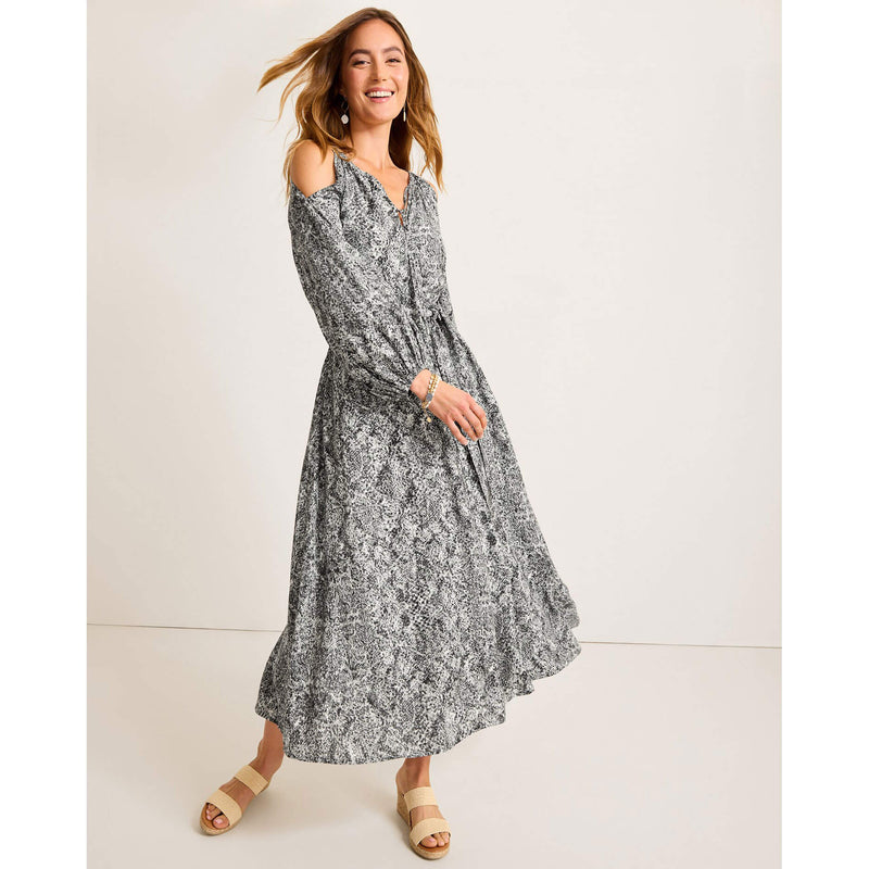 Tommy Bahama Women's Playa Python Long Sleeve Maxi Dress in Shadow Island Trends Tommy Bahama Women's Playa Python Long Sleeve Maxi Dress in Shadow Island Trends