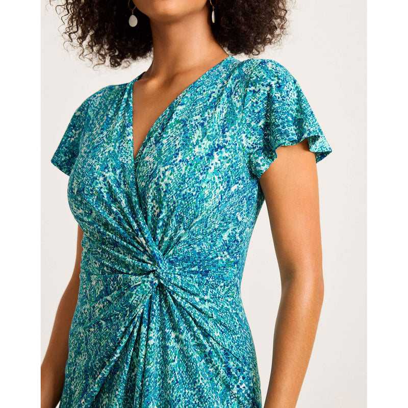 Tommy Bahama Women's Clara Playa Python Short Sleeve Dress - Atlantis Teal