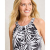 Tommy Bahama Women's Aubrey Lorenzo Leaves Halter Dress - Black