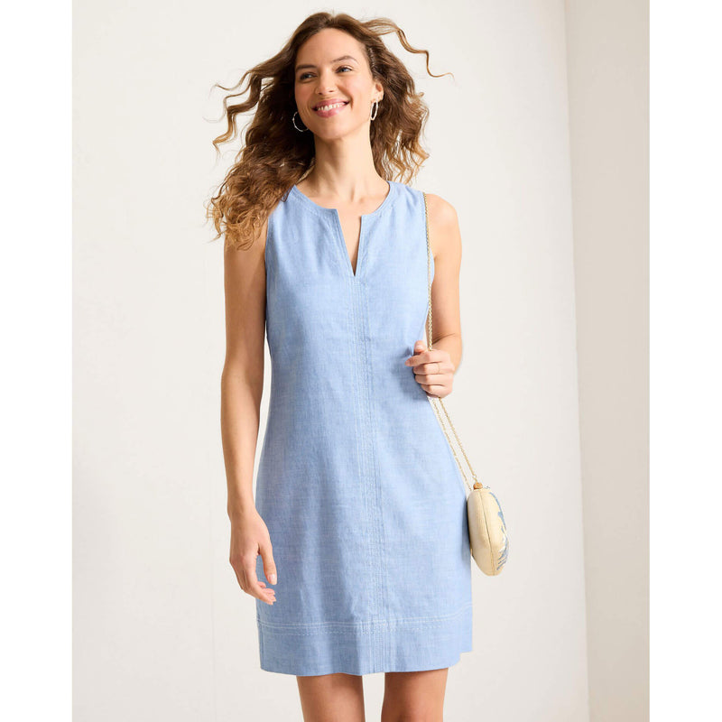 Tommy Bahama Women's Palm-A-Dora Split Neck Dress - Buccaneer Blue