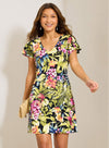 Tommy Bahama Women's Darcy Verde Blooms Short Sleeve Dress - Black