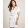 Tommy Bahama Women's Aubrey Leaves Jacquard Short Sleeve Dress - White