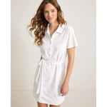 Tommy Bahama Women's Aubrey Leaves Jacquard Short Sleeve Dress - White