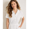 Tommy Bahama Women's Aubrey Leaves Jacquard Short Sleeve Dress - White