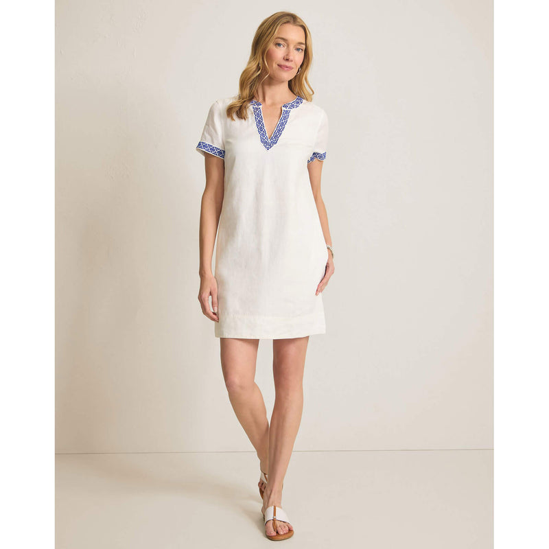Tommy Bahama Women's Two Palms Coastal Tiles Linen Dress - Cobalt Haze