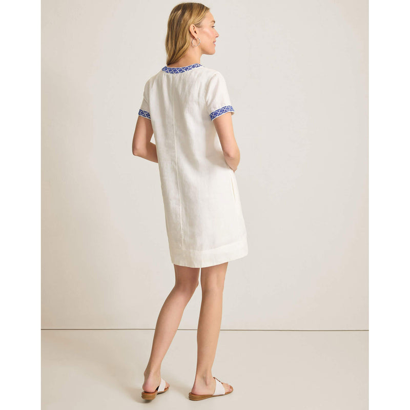 Tommy Bahama Women's Two Palms Coastal Tiles Linen Dress - Cobalt Haze