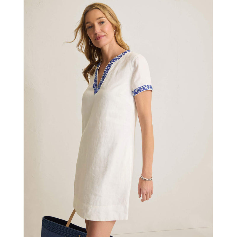 Tommy Bahama Women's Two Palms Coastal Tiles Linen Dress - Cobalt Haze