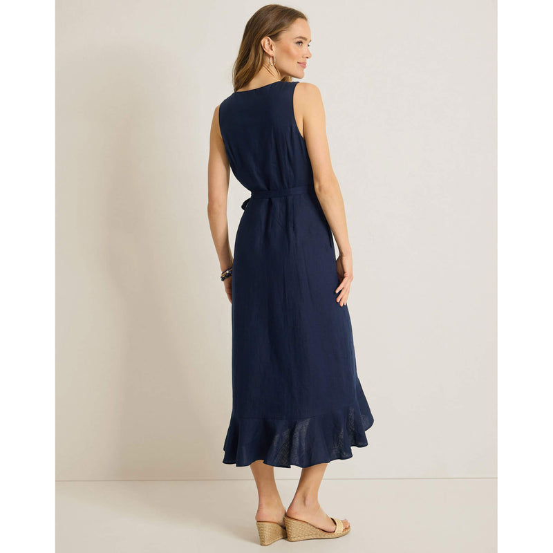 Tommy Bahama Women's Coastalina Sleeveless Linen Wrap Midi Dress - Coastline
