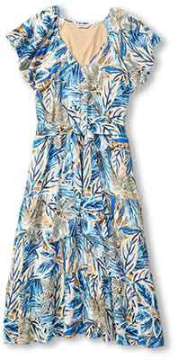 Tommy Bahama Women's Frond Grove Short Sleeve Midi Dress - Croissant