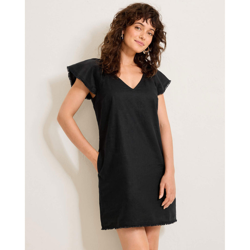 (取寄) トミーバハマ レディース トゥー パーム フラッター シフト ドレス  Bahama women Two Palms Flutter Shift Dress Black Tommy Bahama Women's Two Palms Flutter Shift Dress in Black