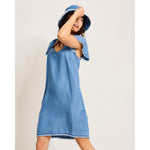Tommy Bahama Women's Chambray Flutter Shift Dress - Medium Indigo Wash