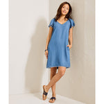 Tommy Bahama Women's Chambray Flutter Shift Dress - Medium Indigo Wash