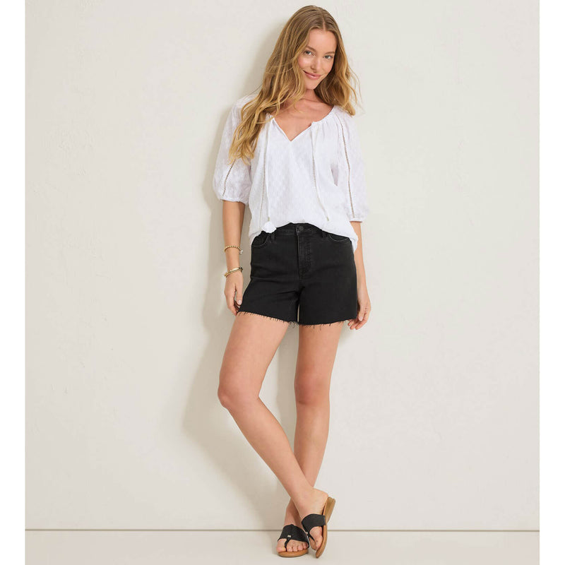 Tommy Bahama Women's 5-Inch Black Relaxed Denim Shorts - Coastal Black Wash