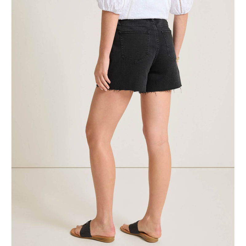 Tommy Bahama Women's 5-Inch Black Relaxed Denim Shorts - Coastal Black Wash