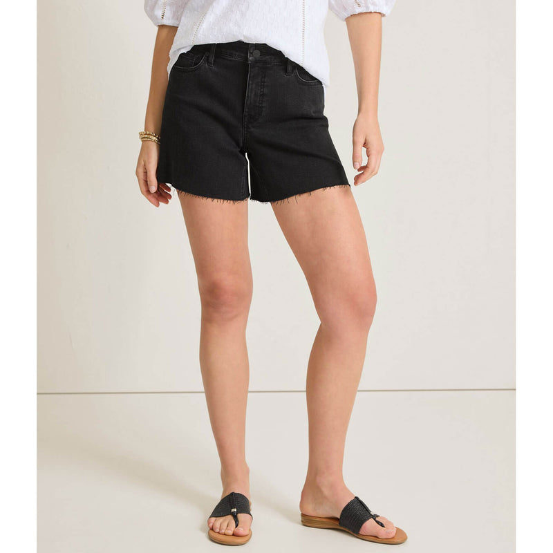 Tommy Bahama Women's 5-Inch Black Relaxed Denim Shorts - Coastal Black Wash