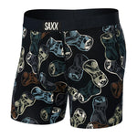 SAXX Vibe Super Soft Friday Night Camo Boxer Briefs - Black