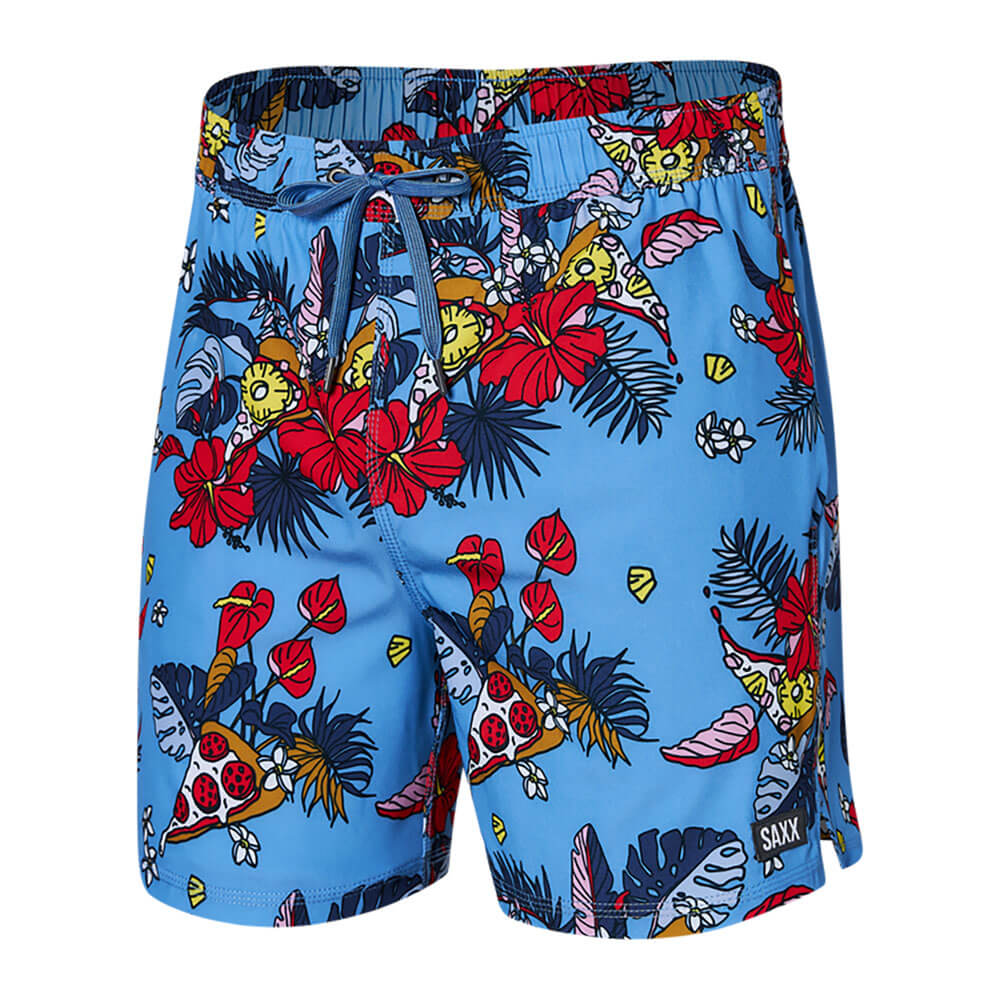 SAXX 5-Inch Oh Buoy 2N1 Volley Hawaiian Pizza Swim Trunks in