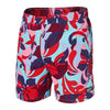 SAXX 5-Inch Go Coastal 2N1 Volley Tropical Lens Swim Trunks - Red