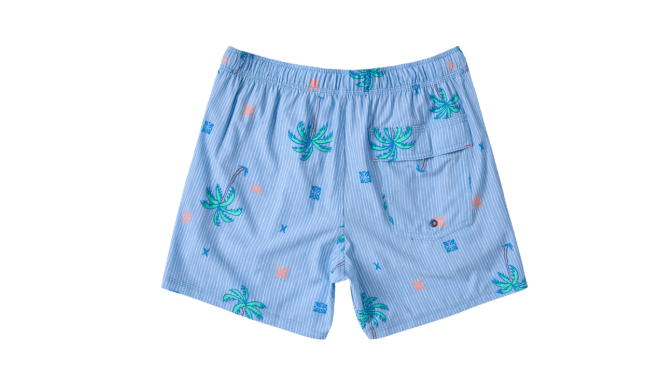 Saxx 5-Inch Oh Buoy 2N1 Volley Swim Trunks - Palmtastic - Bel Air Blue