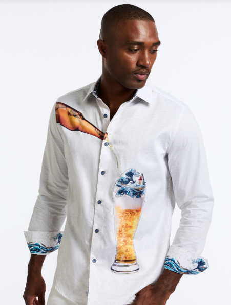 Robert Graham Shark Brew Classic Fit Sport Shirt - White